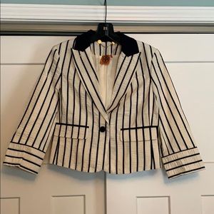 Tory Burch Striped Crop Blazer